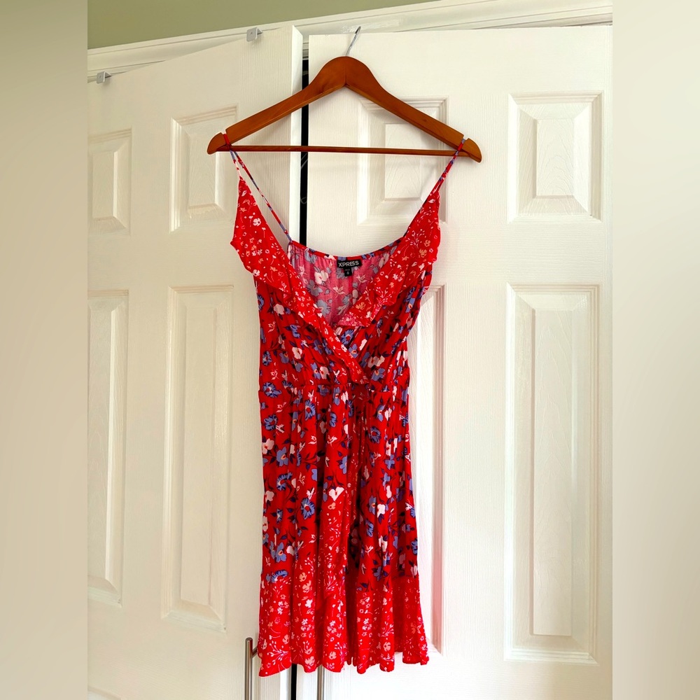 Floral red dress